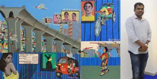 Hyderabad artist Maredu Ramu's works on the landscape changing due to urbanisation