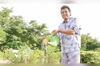 Mani Sharma plants saplings under Green India Challenge