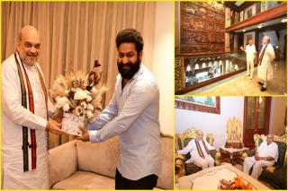హైదరాబాద్‌లో జూనియర్ ఎన్టీఆర్ తో అమిత్ షా భేటీ