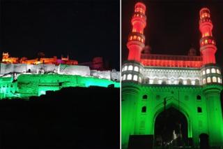 Charminar, Golconda Fort lit up in tricolour theme for ‘Hyderabad Liberation Day’