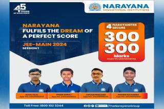 JEE MAIN 2024 (in Section 1 Results) Narayana Record